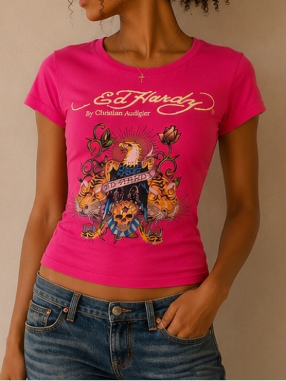 Y2K Ed Hardy Pink T-Shirt